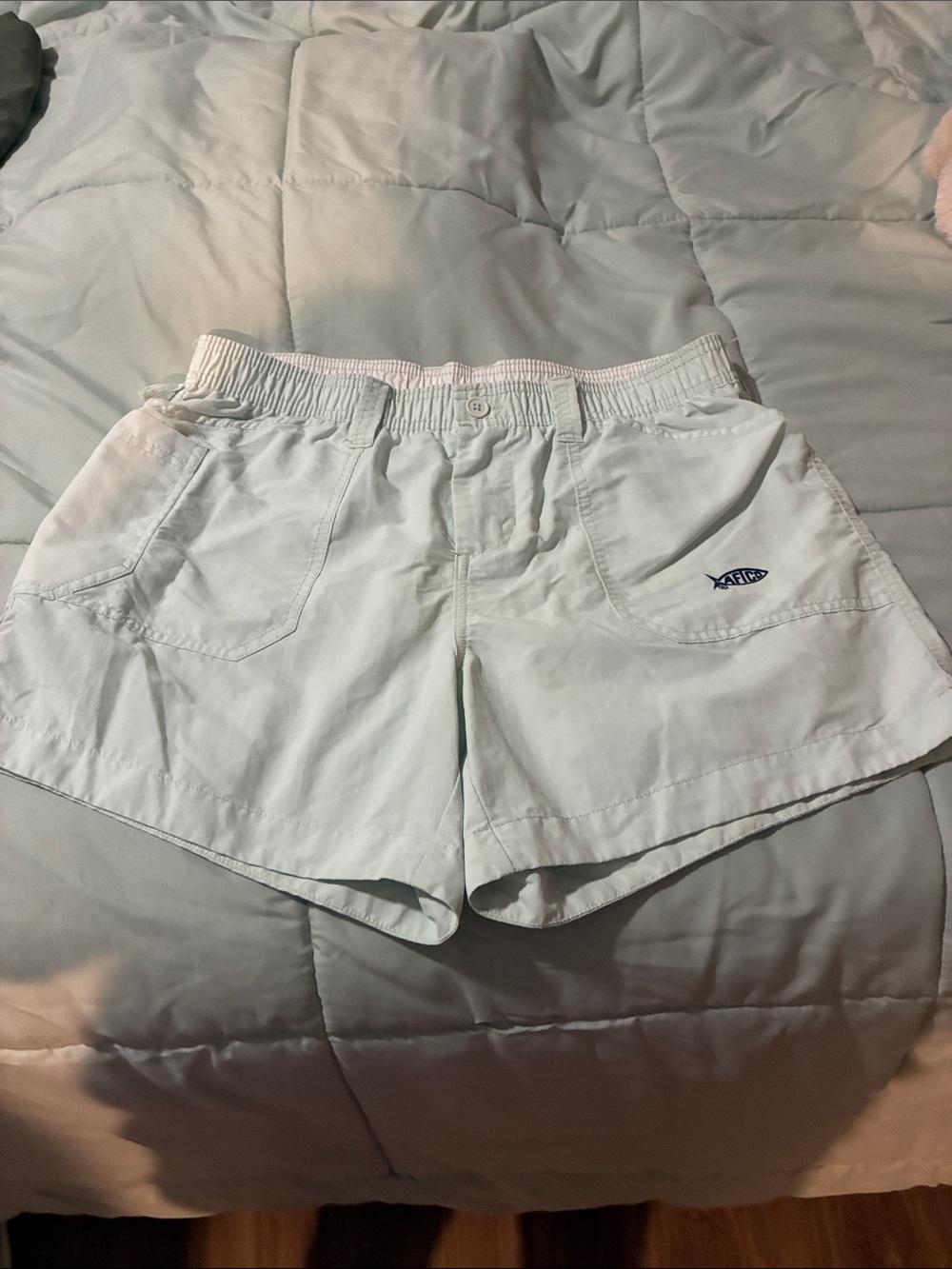 Light Blue Women's Elastic Waist Shorts